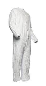 Dupont Tyvek Standard Coveralls , with Elastic Cuffs, White, (Pack of 25)